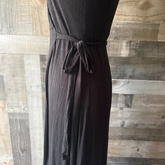 Lulu's black wrap dress small 3/4 sleeves elegant minimalist whimsigoth witchy - Picture 4 of 10
